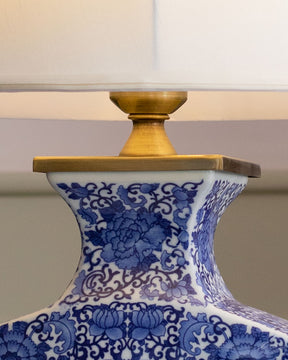 'Nestle' Fan Shape Porcelain Vase Table Lamp