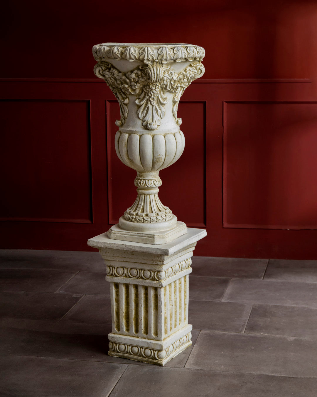 Baroque Royal Urn Planter With Pedestal 