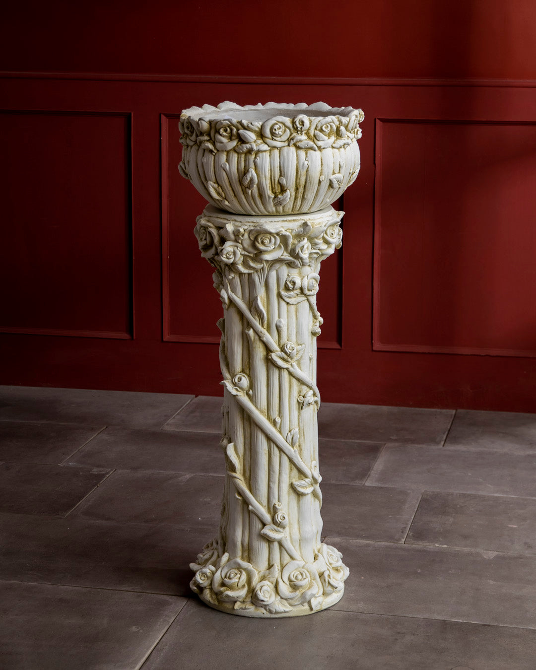 Victorian Floral Planter With Pedestal 