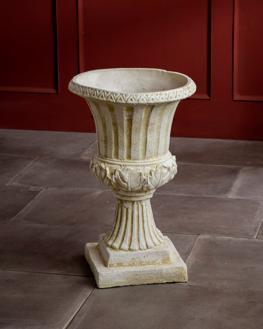 Antique Fluted Roman Urn Planter 