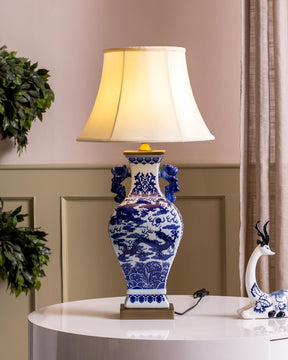 'Flying Dragon' Porcelain Vase Table Lamp