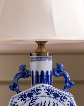 'Flying Dragon' Porcelain Moon Vase Table Lamp