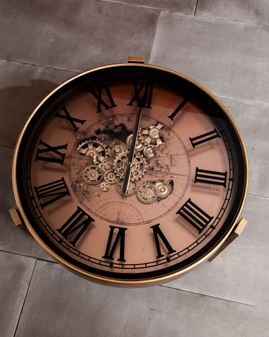 Moving Gears Coffee Table with Clock Top 