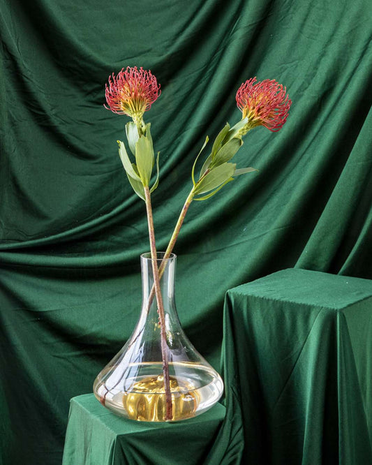 'Flame Flower' Decorative Faux Flower Stick - Red