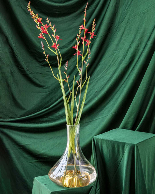 'Watsonia borbonica' Decorative Faux Flower Stick - Red