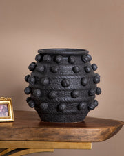 Black Pebble Ceramic Vase