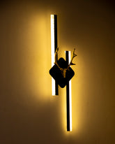 Golden Antler Deer Head Wall Light 