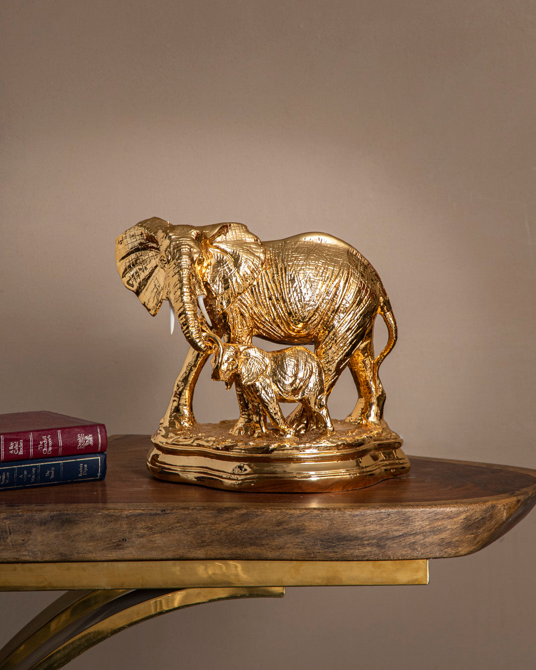 Golden Bond Elephant Sculpture 