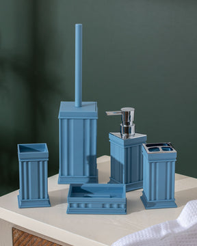 Traditional Contemporary 5 Piece Bathroom Set - Blue - The Decor Kart 