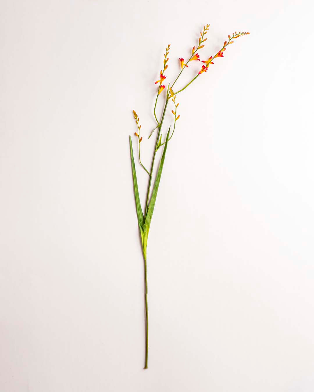 'Watsonia borbonica' Decorative Faux Flower Stick - Orange 