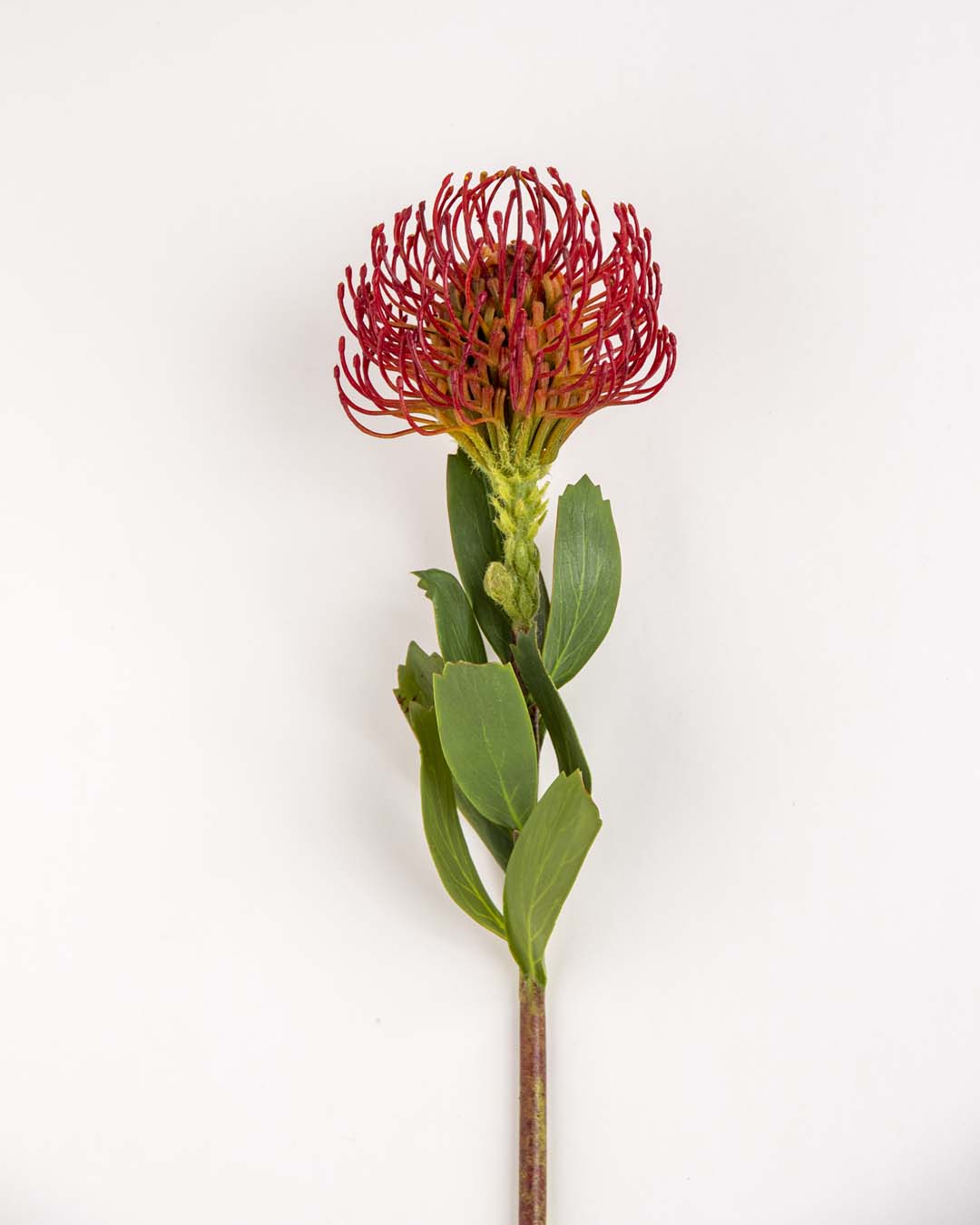 'Flame Flower' Decorative Faux Flower Stick - Red 