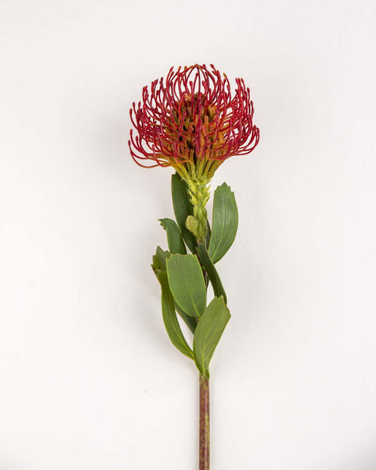 'Flame Flower' Decorative Faux Flower Stick - Red