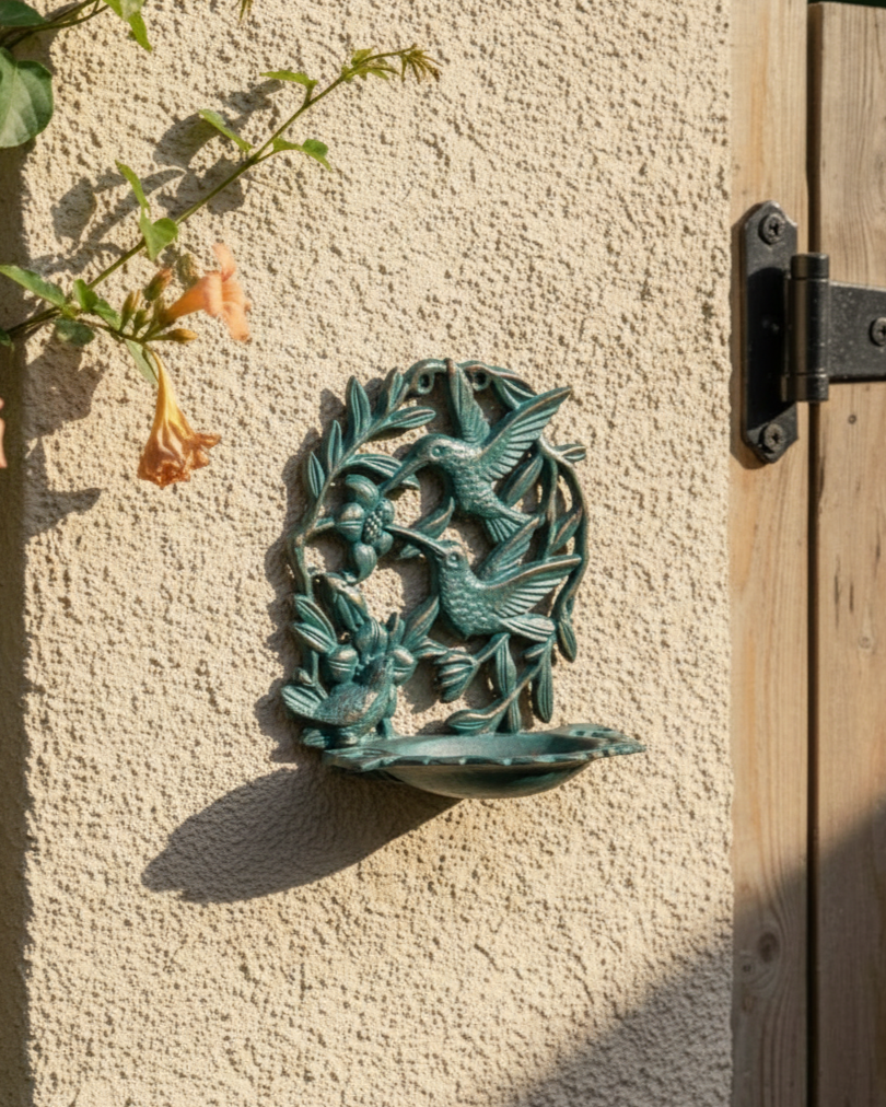 Hummingbird Cast Iron Bird Feeder 