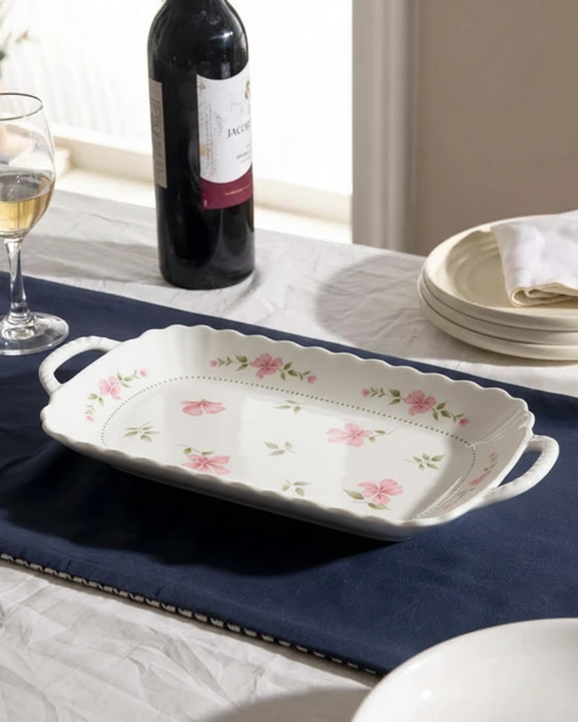 Serene Petal Serving Tray - Orange 