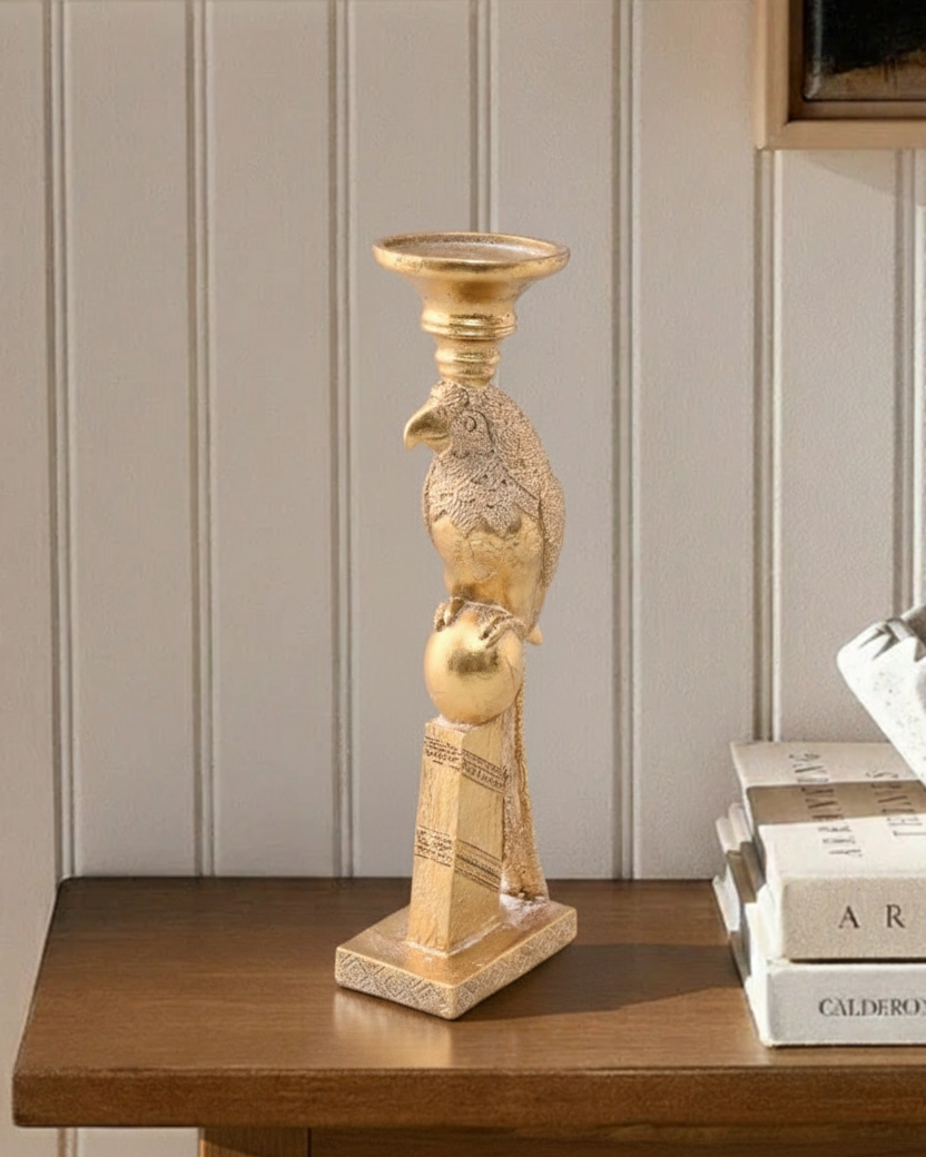Golden Parrot Candle Stand 