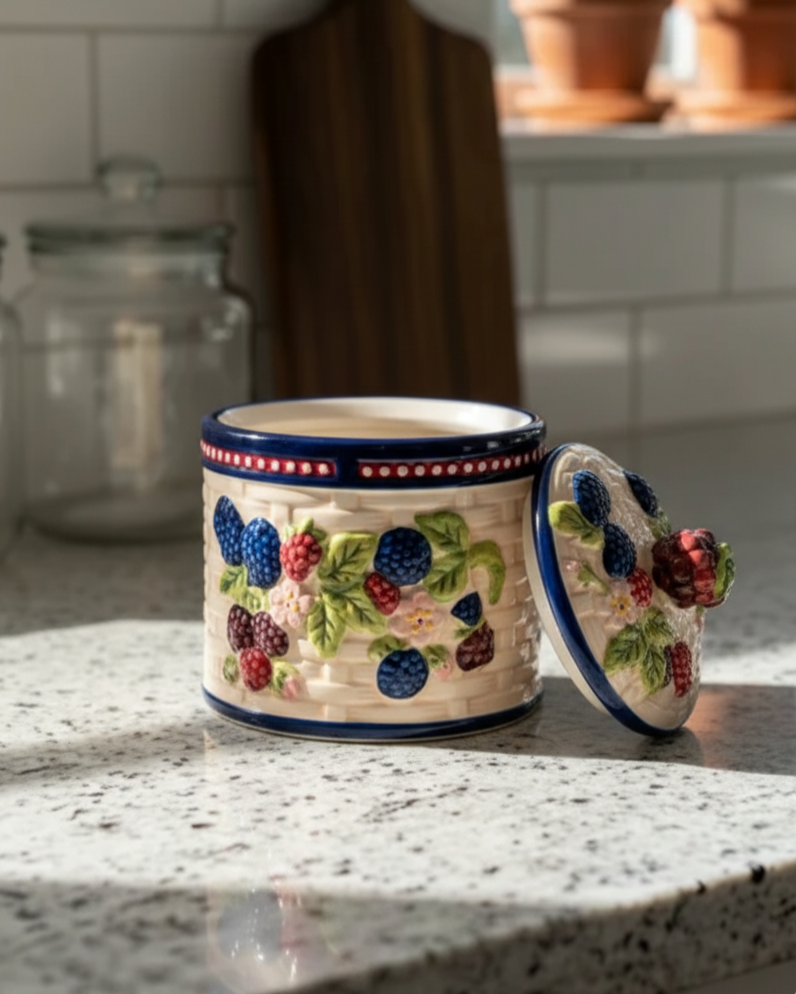 Berry Harvest Ceramic Storage Jar 