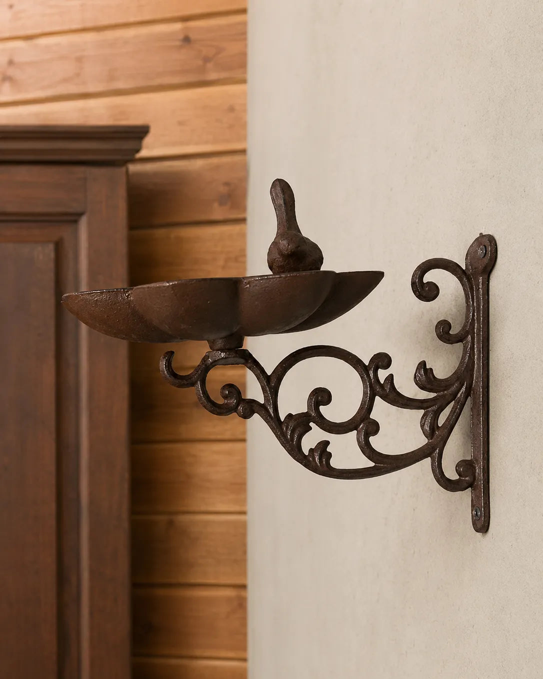 Cast Iron Wall Bird Bath 