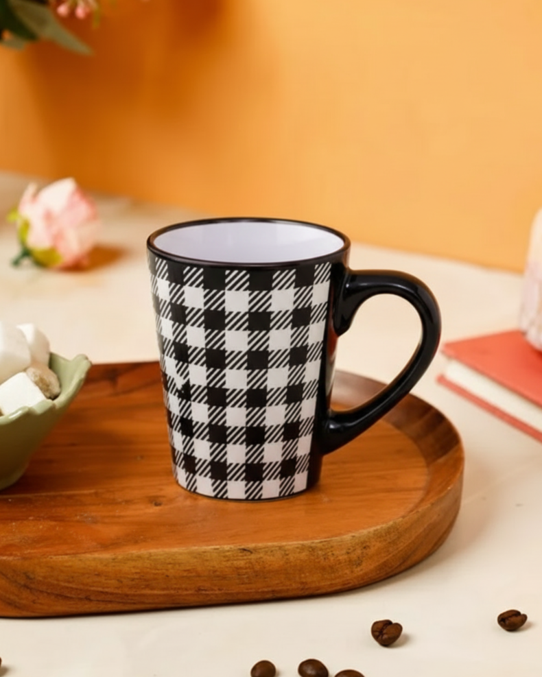 Plaid Charm Ceramic Coffee Mug - Set Of 4 