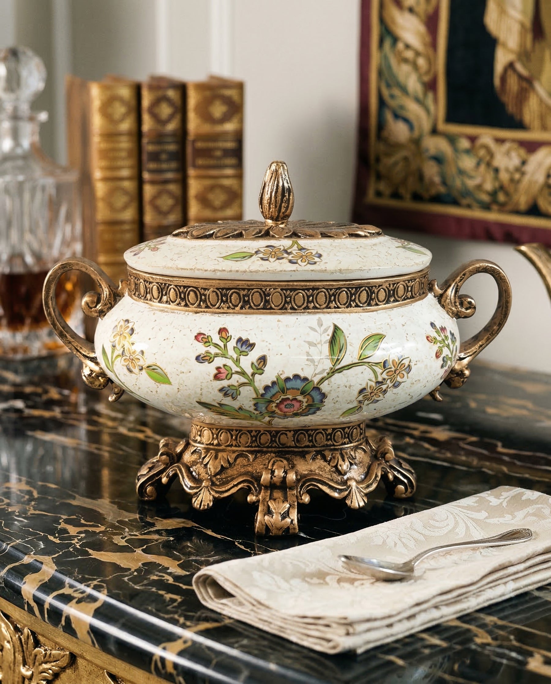 Royal Florentine Heritage Decorative Bowl With Lid 