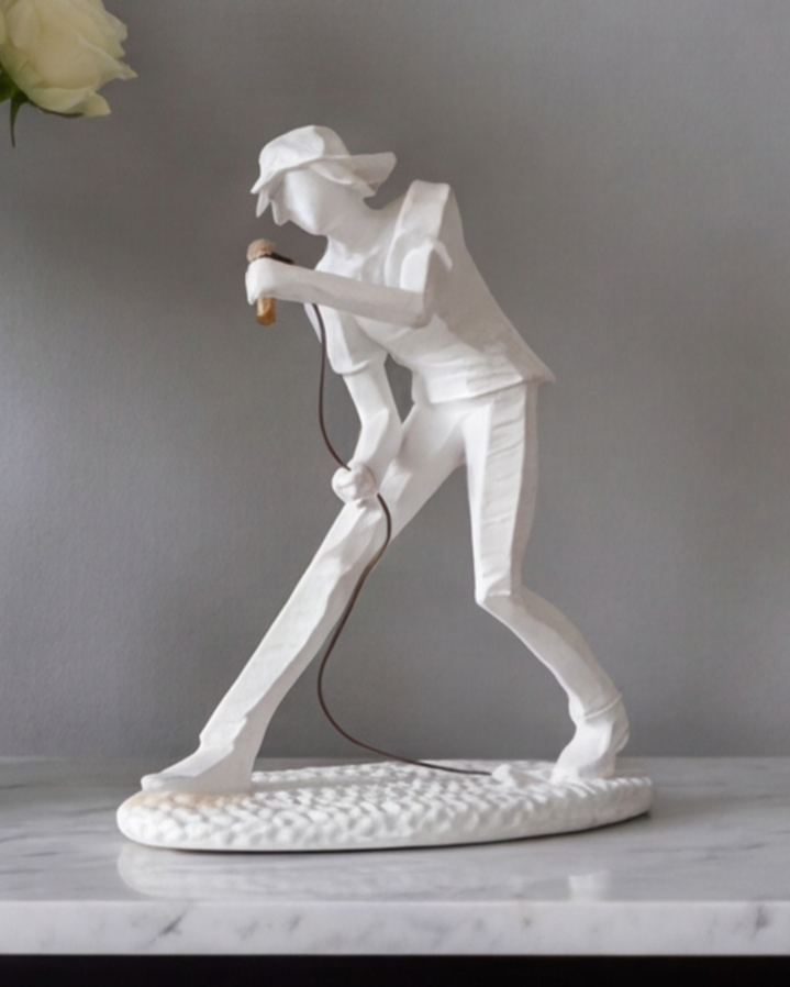 Abstract Singing Musician Bust- White 