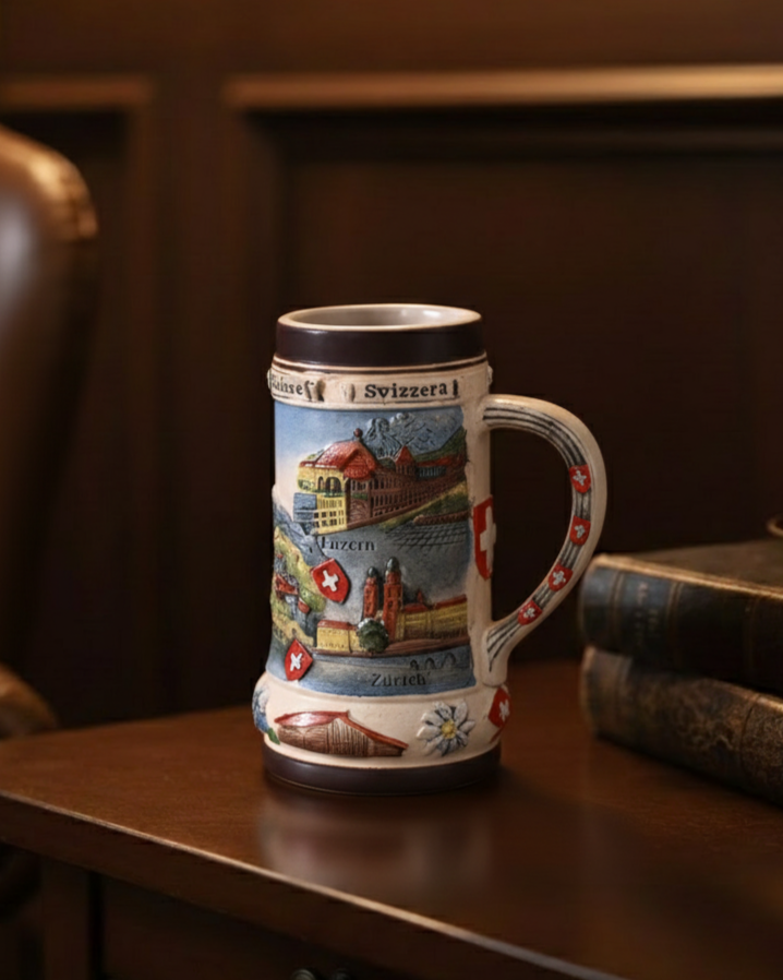 Switzerland Scenic Vintage Stein Beer Mug 