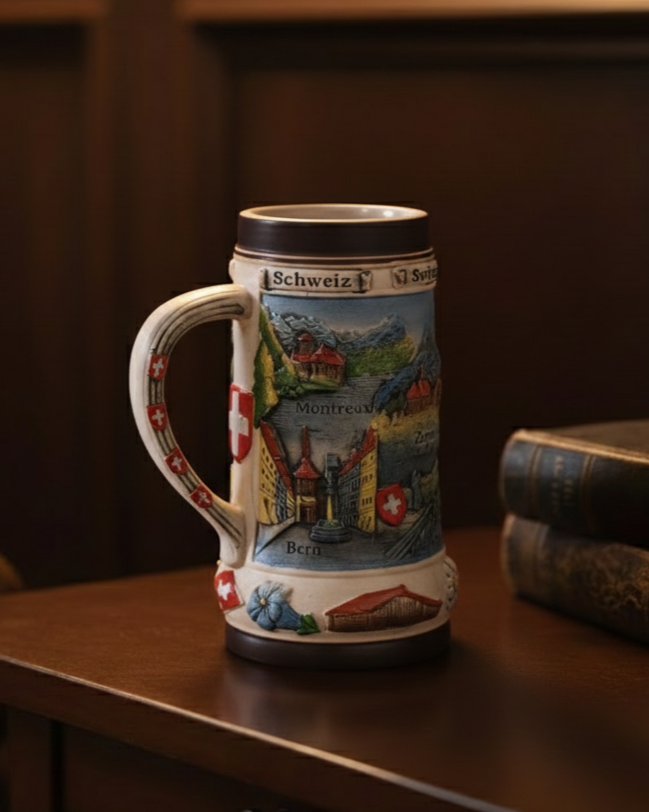 Switzerland Scenic Vintage Stein Beer Mug 