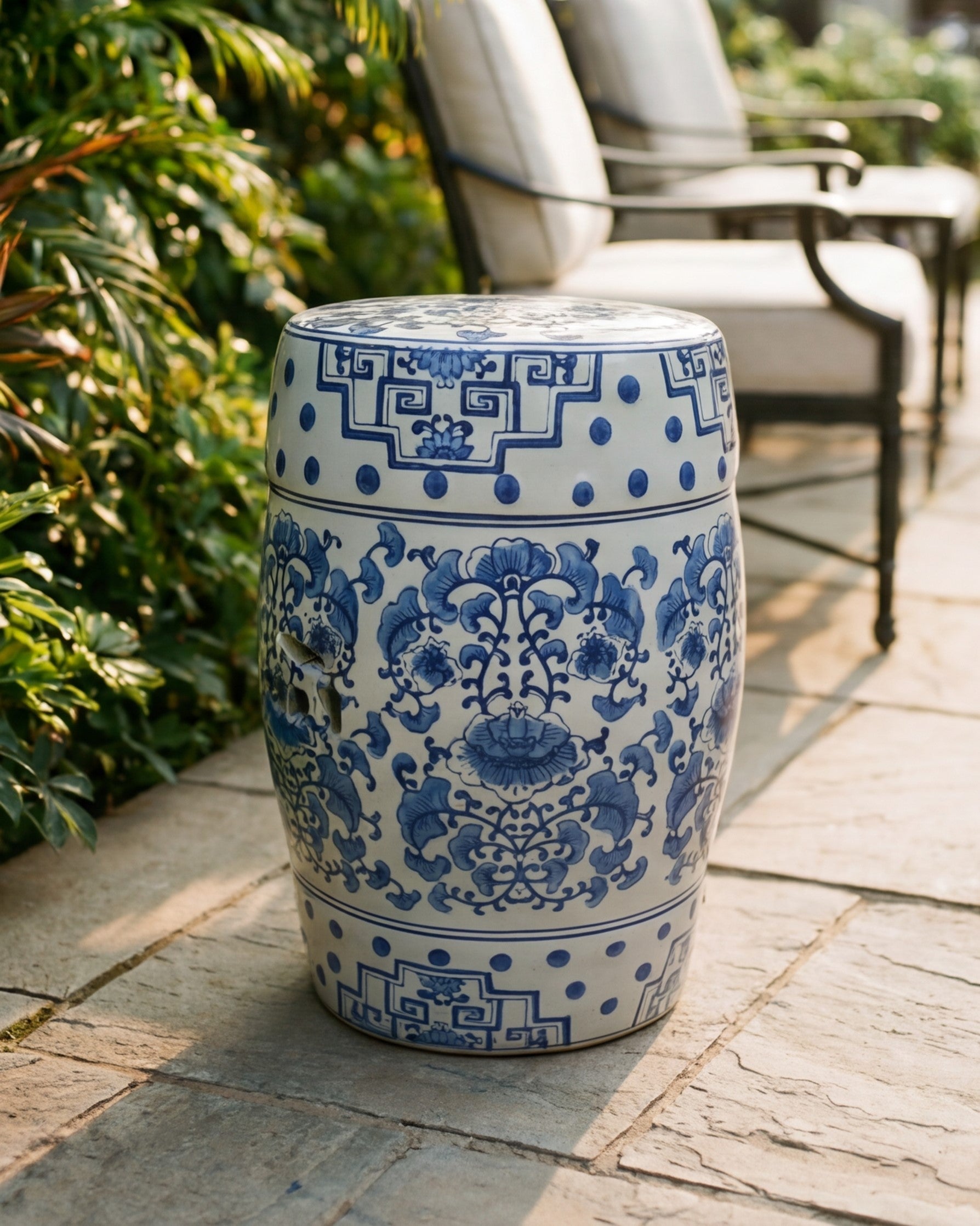 Imperial Blue Medallion Garden Stool 