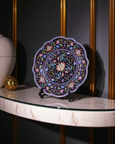 Royal Floral Enamel Decorative Plate - Blue 21 cm 