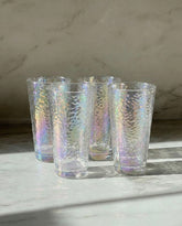 Hammered Texture Glass Tumbler - Set Of 4 