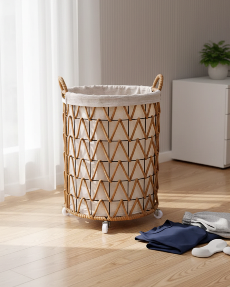 Round Rope Weave Laundry Basket - Set Of 2 