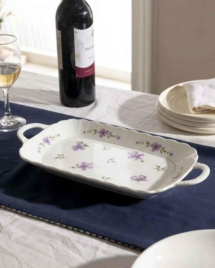 Serene Petal Serving Tray - Purple 