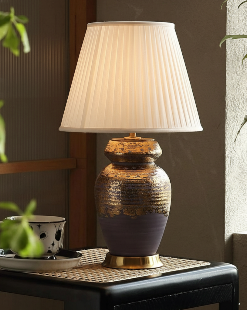 Amber Mist Artisan Table Lamp 