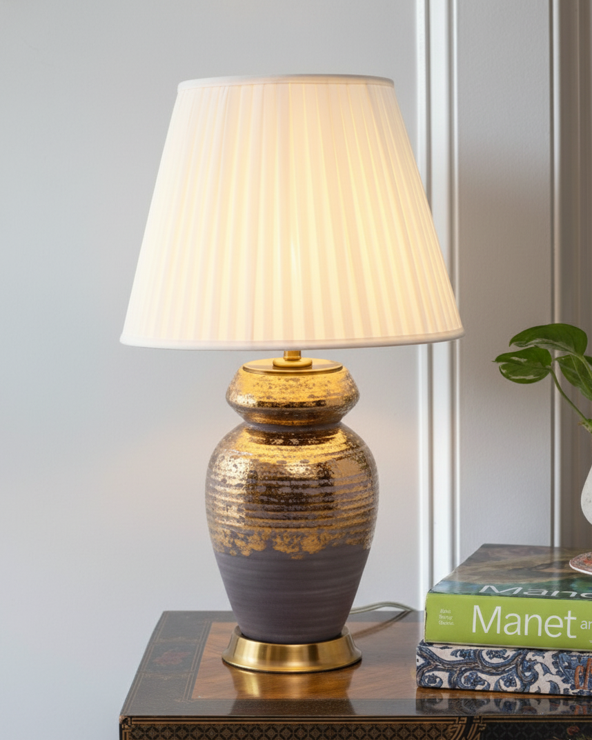 Amber Mist Artisan Table Lamp