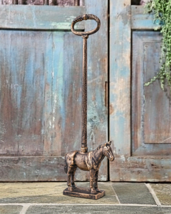 Horse Figurine Cast Iron Door Stopper 