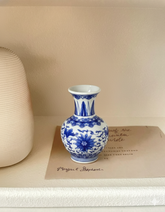 Royal Blue & White Lotus Gourd Mini Vase 