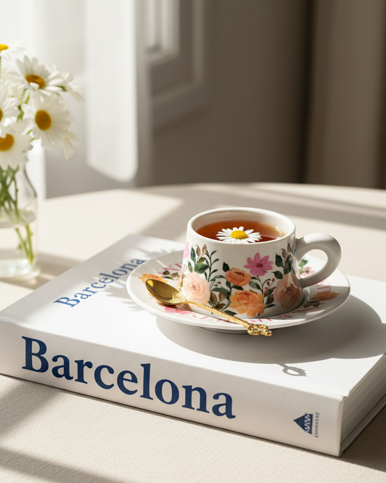 Wildflower Embrace Tea Cup With Saucer - Set Of 2 