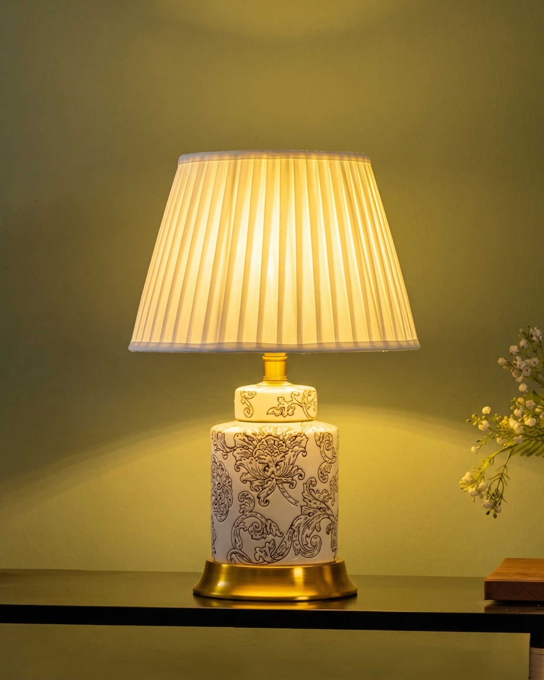 Ivory Etch Classic Table Lamp 