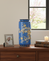 Whispering Petals Harmony Cylinder Vase - Blue 