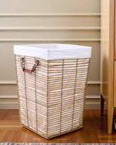 Natural Weave Rectangular Laundry Basket 