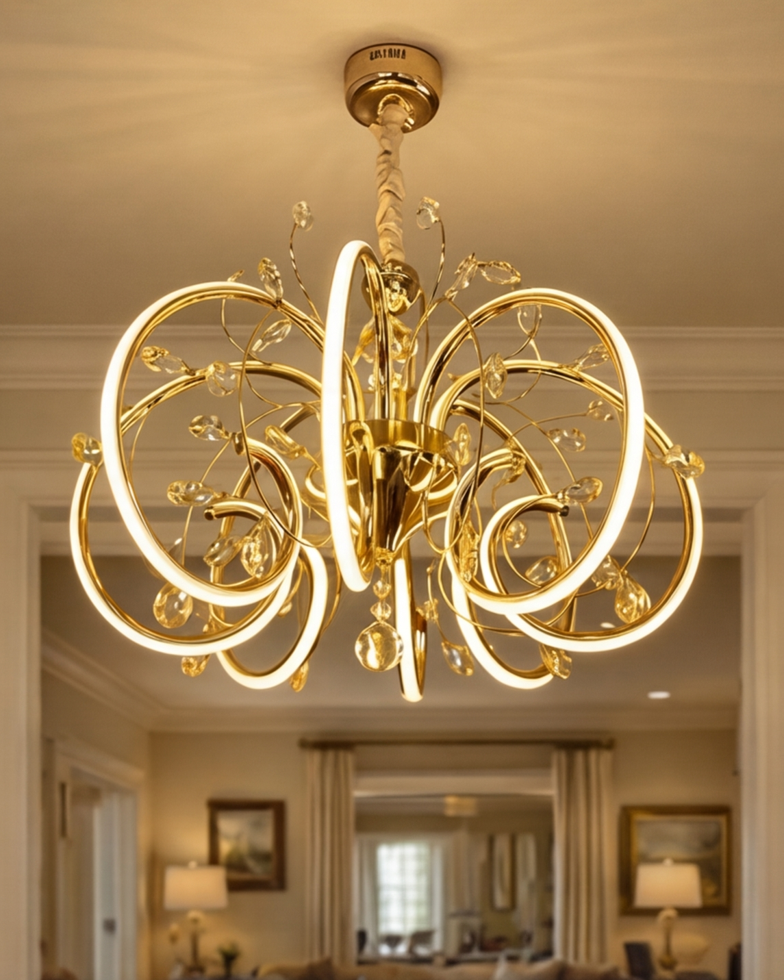 Royal Vine Loop Chandelier - Gold 