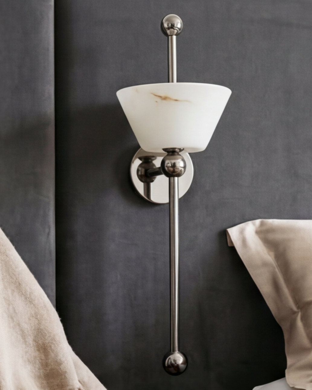 Modern Marble Glow Wall Light - Silver