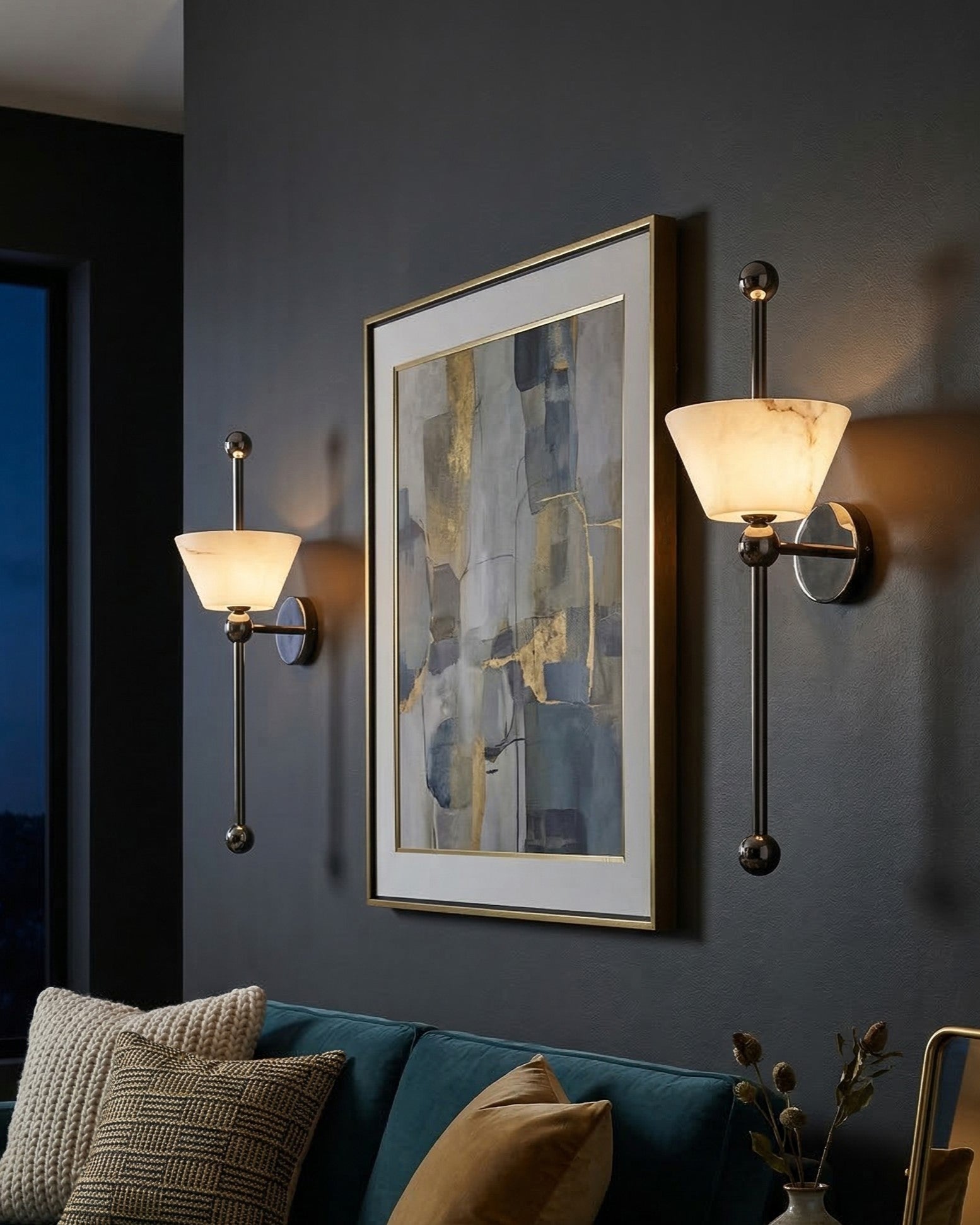 Modern Marble Glow Wall Light - Silver 