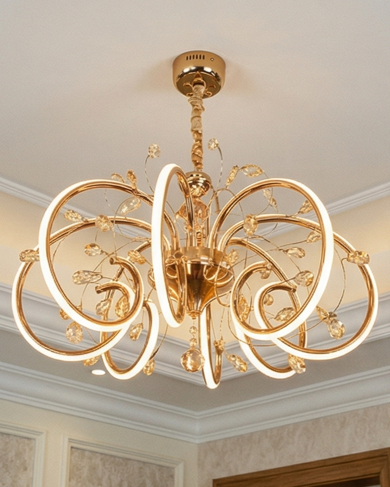 Royal Vine Loop Chandelier - Rose Gold 