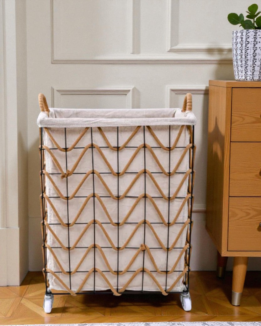 Boho Rope Weave Laundry Basket - Set Of 2 