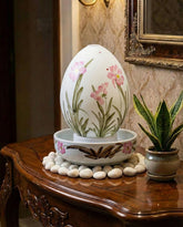 Petal Grace Serenity Ceramic Fountain Lamp 