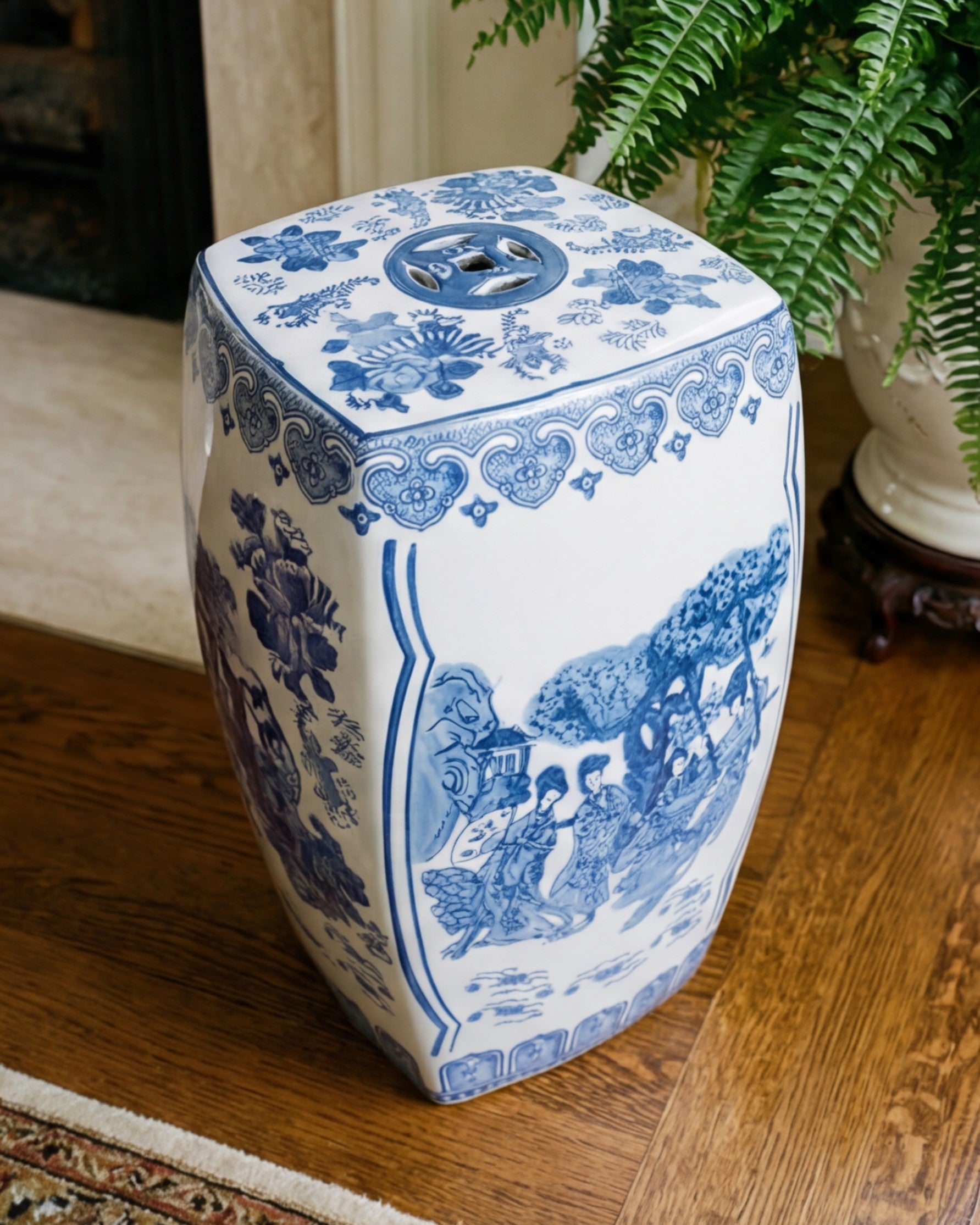 Regal Blue Medallion Garden Stool 