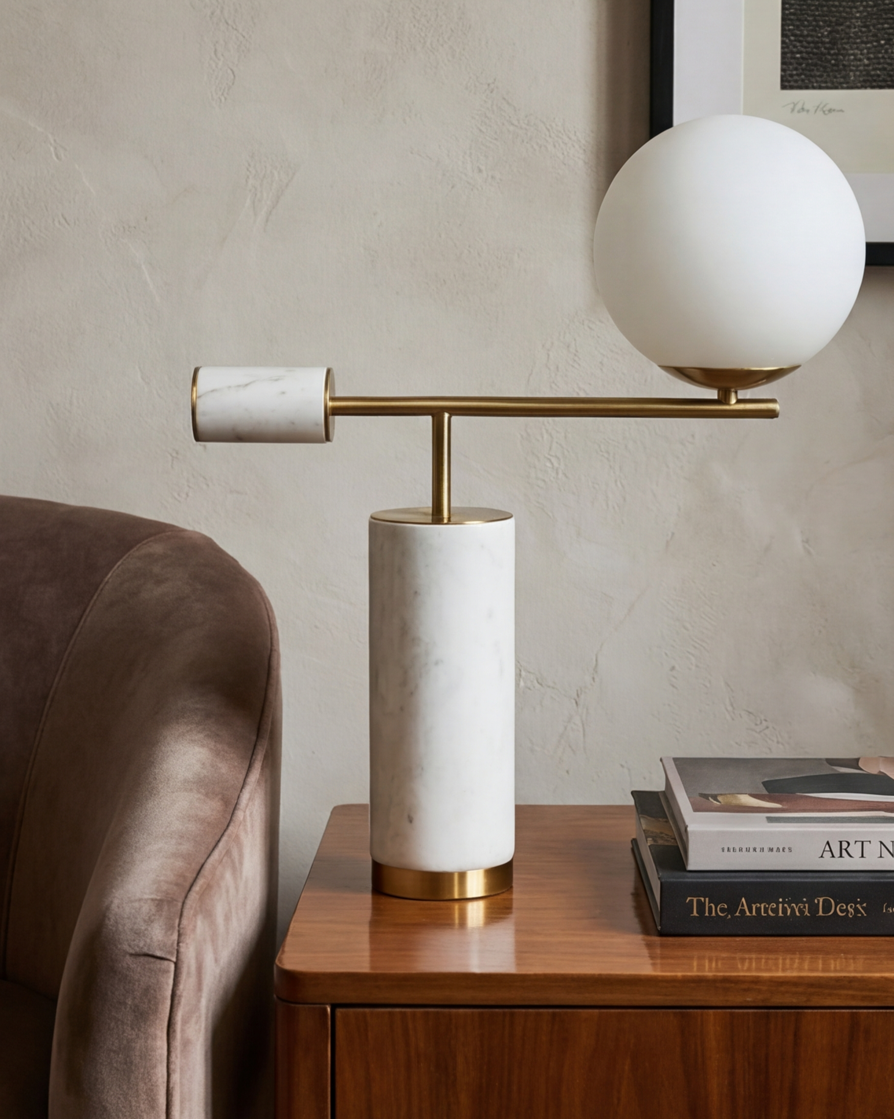Marble Balance Globe Table Lamp 