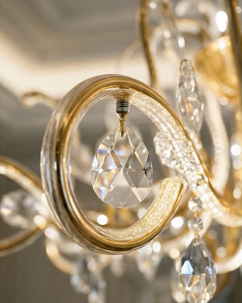 Classic Scroll Arm Chandelier - Gold 