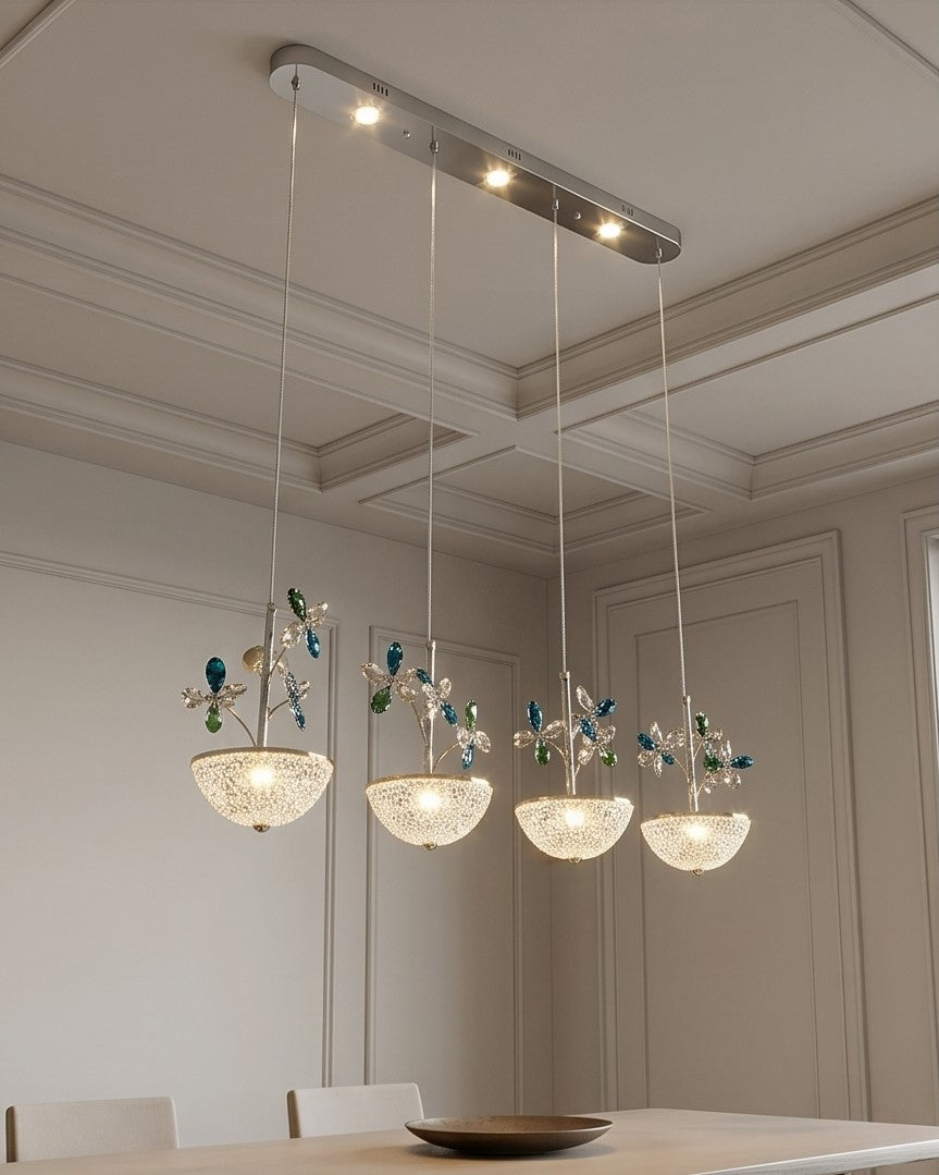 Sapphire Bloom Linear Pendant Light 
