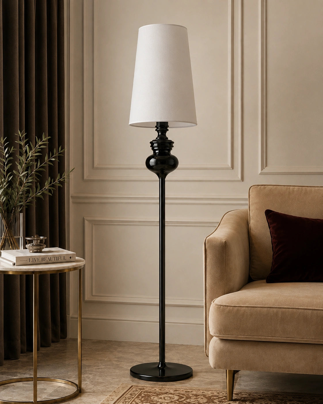 Regalia Black Crown Floor Lamp 